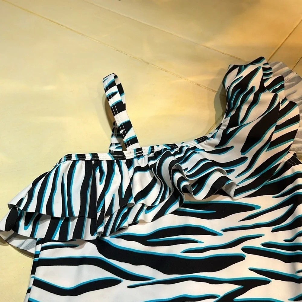 Stylish Zebra Print Kids Swimsuit by Kami size 5